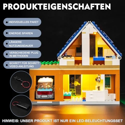 LED Lighting Kit - 60398 Family House and Electric Car