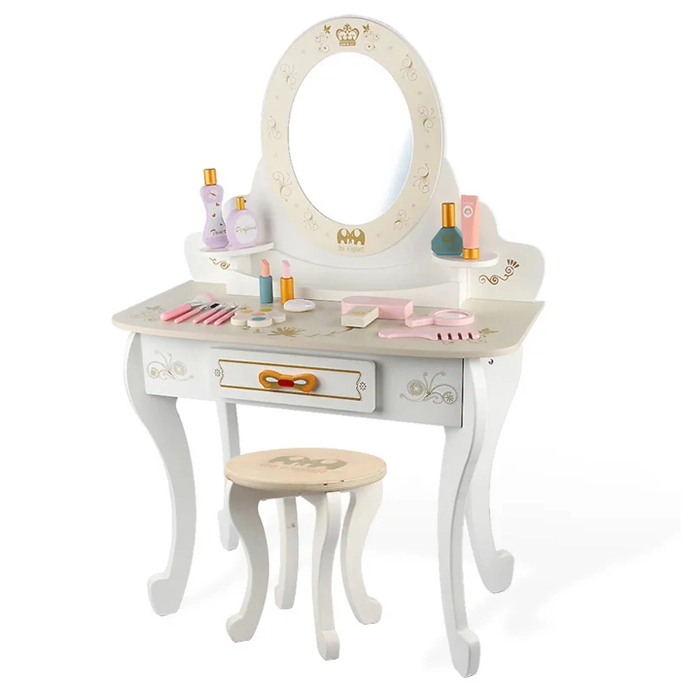 Kids Vanity Set - Wooden With Mirror (GF-MSN21013)