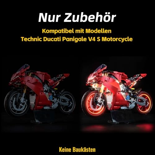 LED Light Set Compatible with Lego Ducati Panigale V4 S Motorcycle - 2 light sources