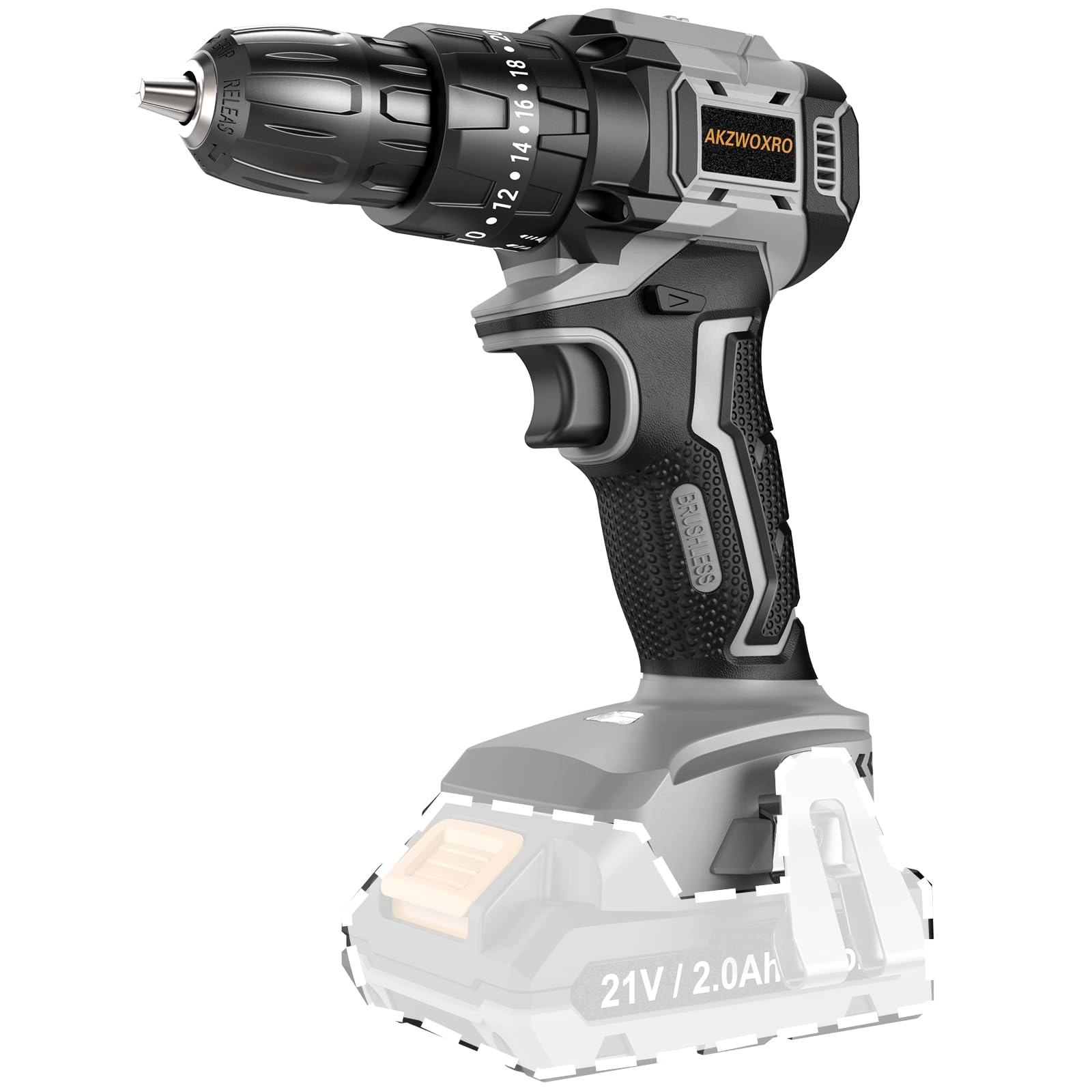 AKZWOXRO Impact Drill - 21V Brushless Motor