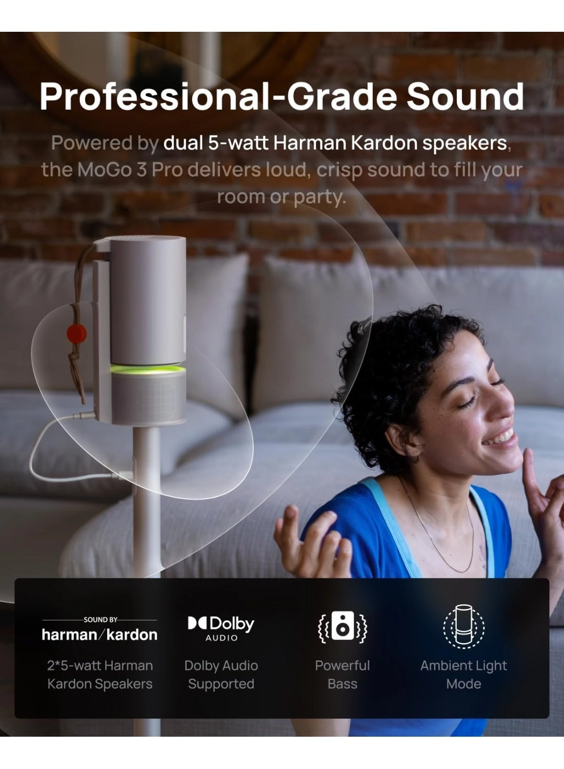 Mogo 3 Pro + PowerBase Stand + 70" ALR Screen + Creative Filter 540 ANSI Lumens Full HD