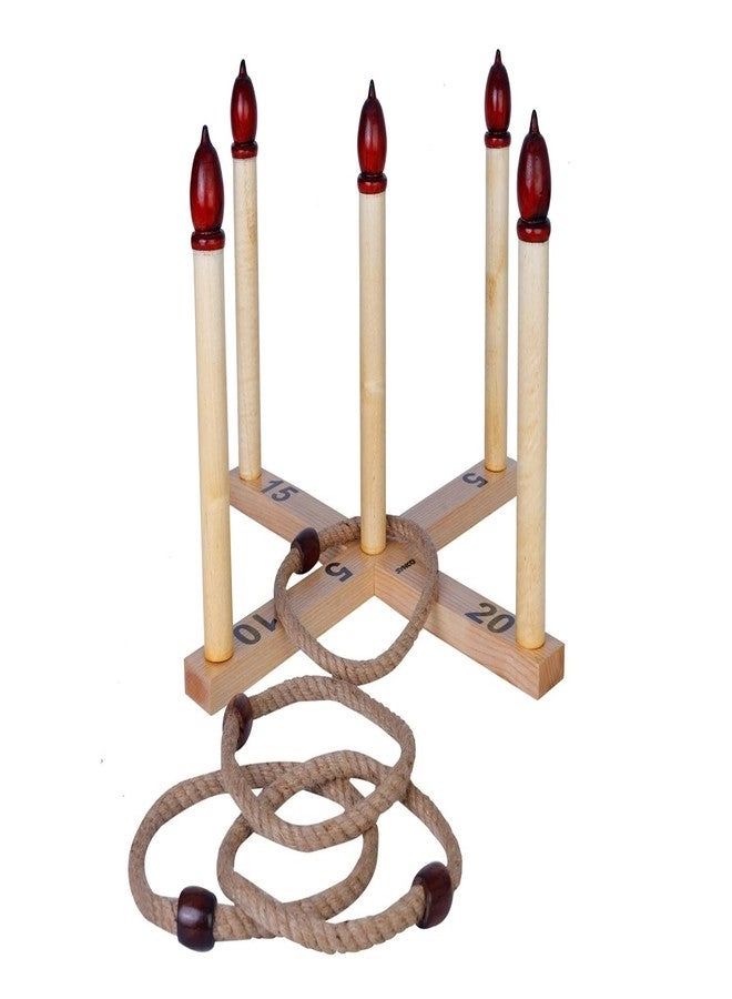 Wooden Quoits Hoopla Throw Game - Toddlers Ring Toss