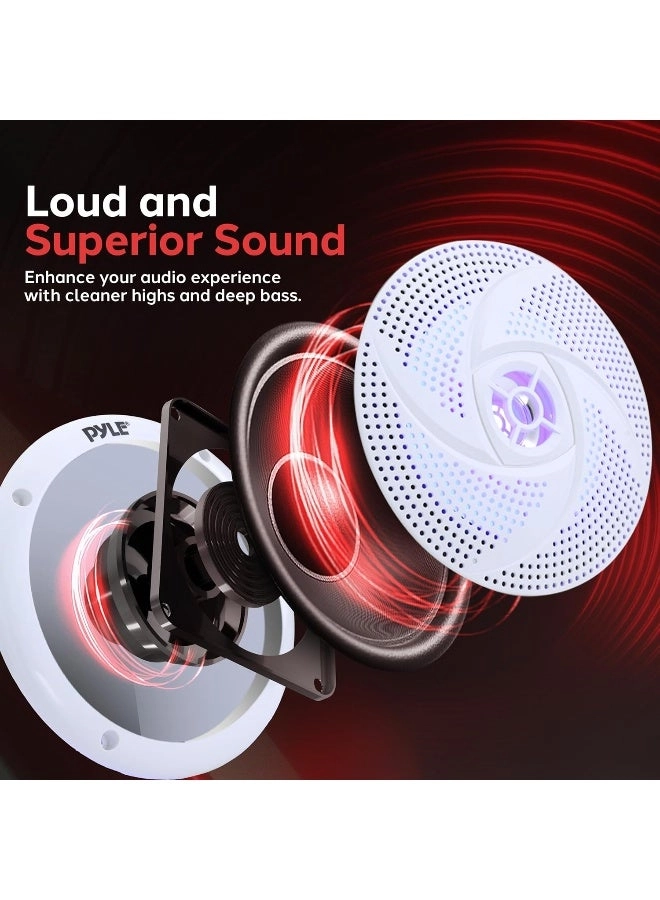 Low-Profile Waterproof Marine Speakers - 6.5 Inch 240W