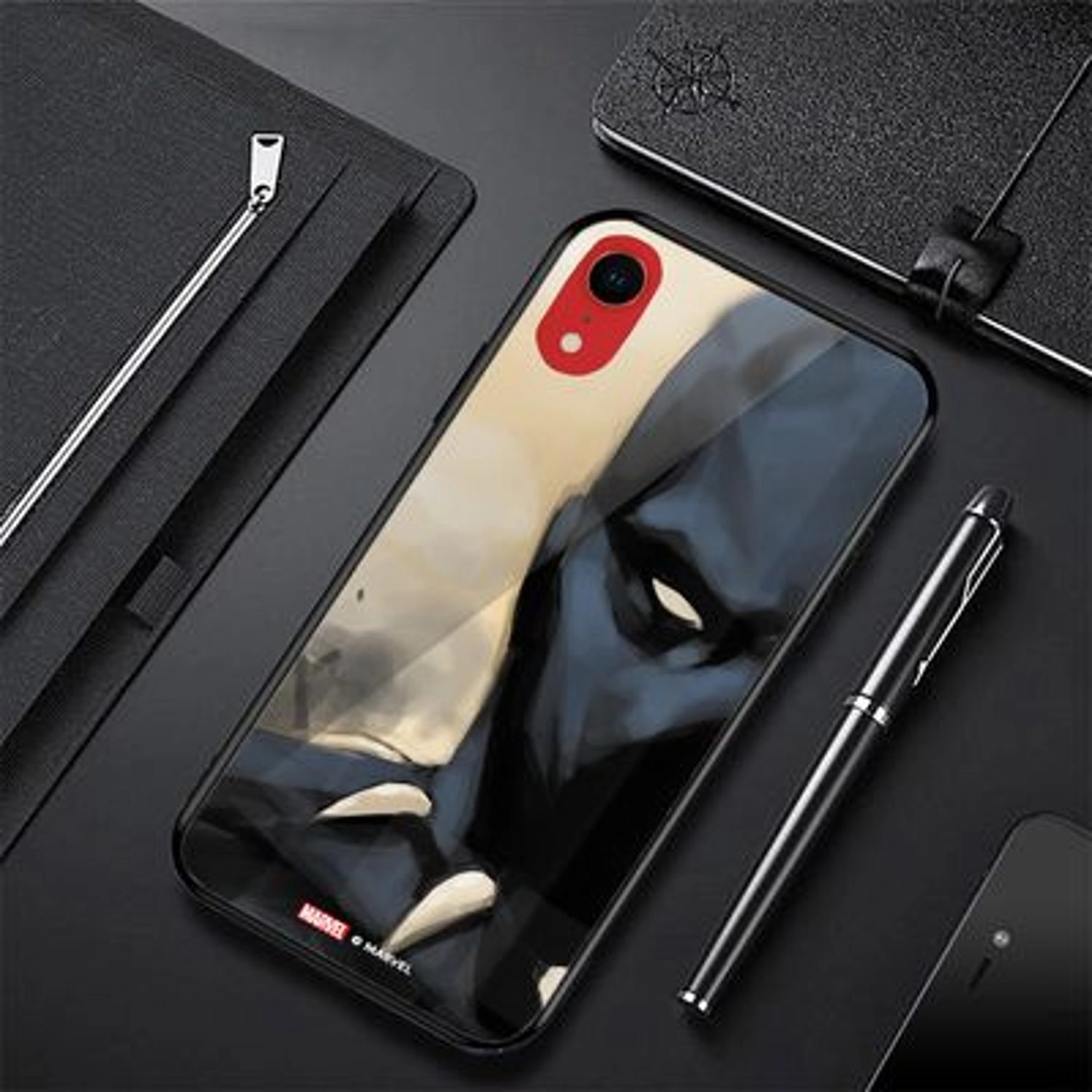 Black Panther Smoke Back Case for iPhone XR - TPU Bumper Case + Tempered Glass Back
