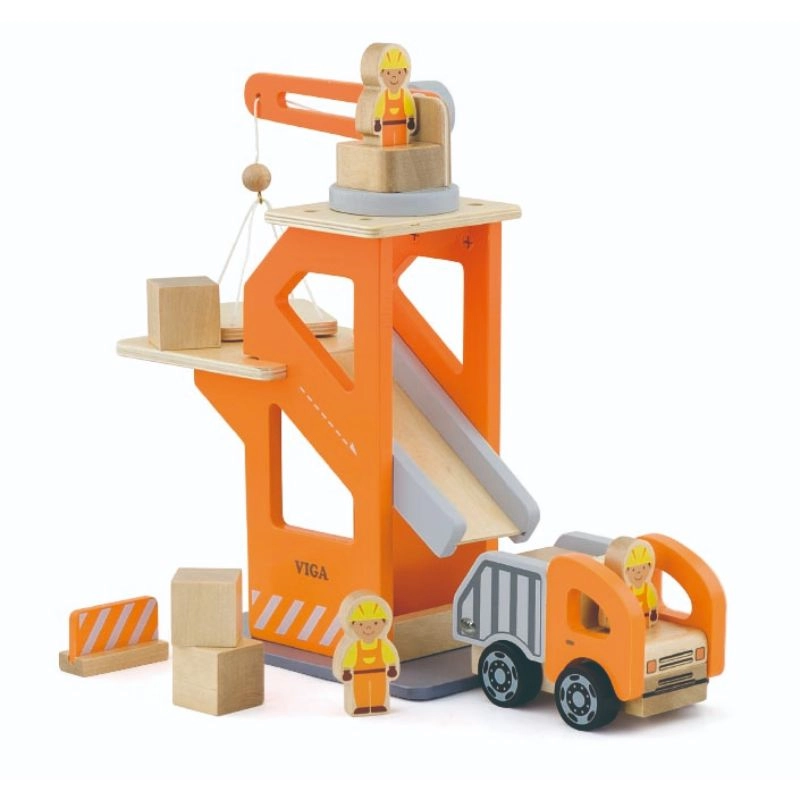 VIGA Crane Lift with Dumper - Wooden Suitable for 3 years & above