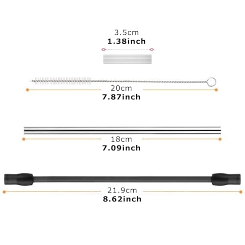 Milk Hose - Stainless Steel Straw 18cm 2 Silicone Hoses Set