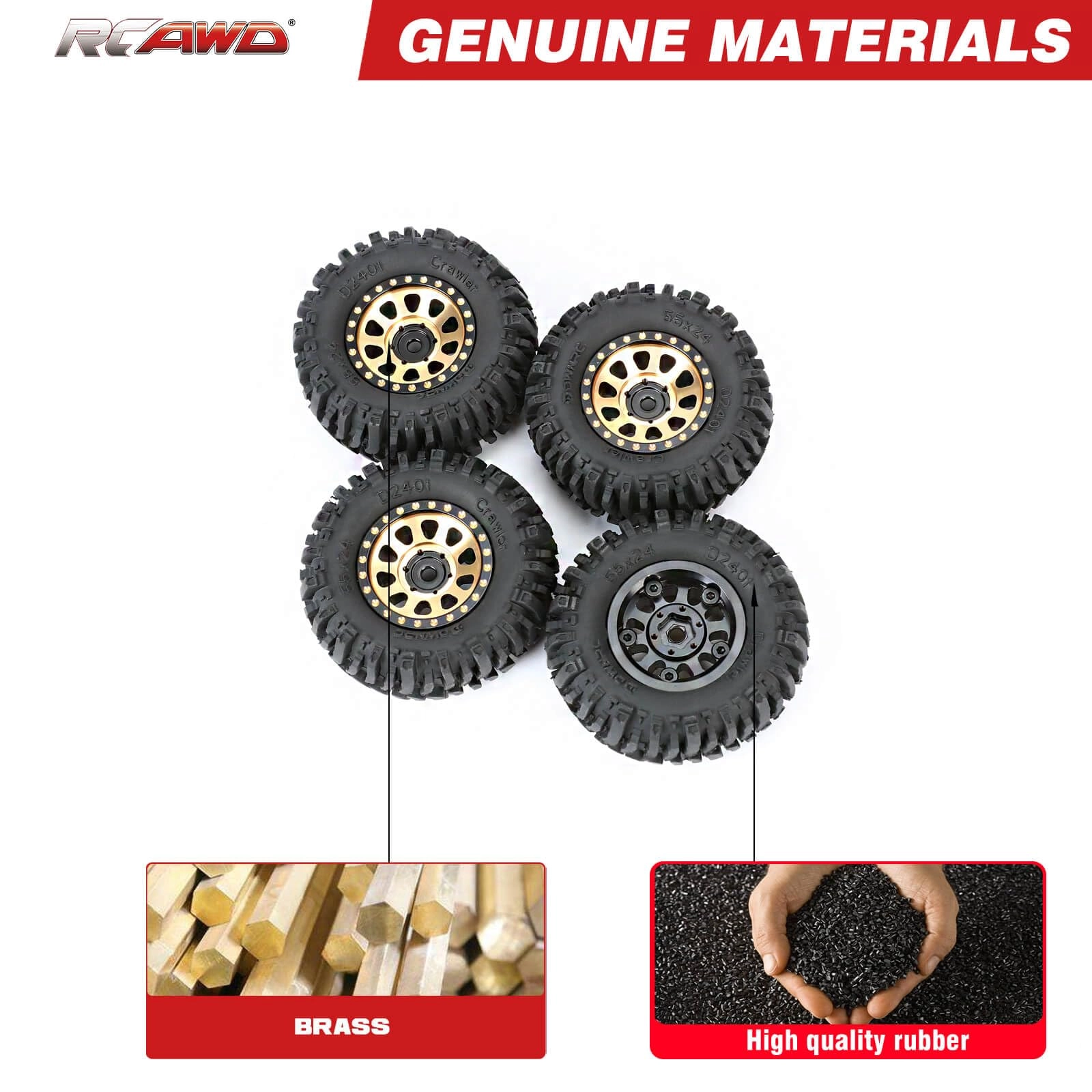 Hex Brass Wheels - 1/24 1/18