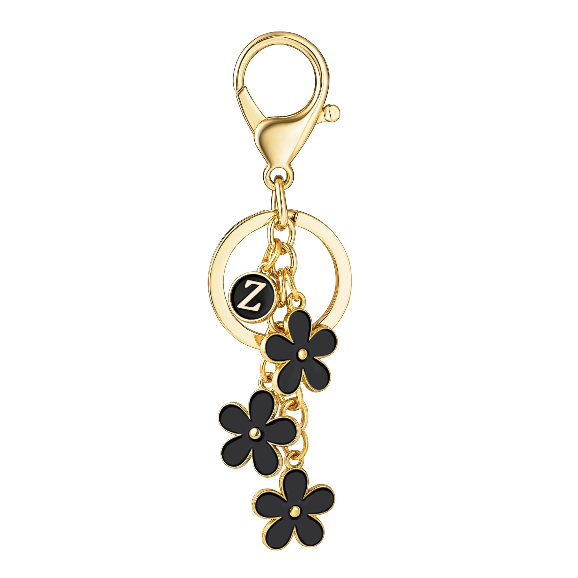 Initial Keychain - Floral