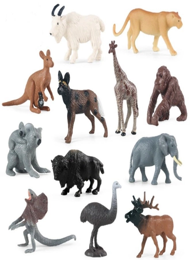 OUKEYI Tiny Jungle Animal Figures 12 pcs