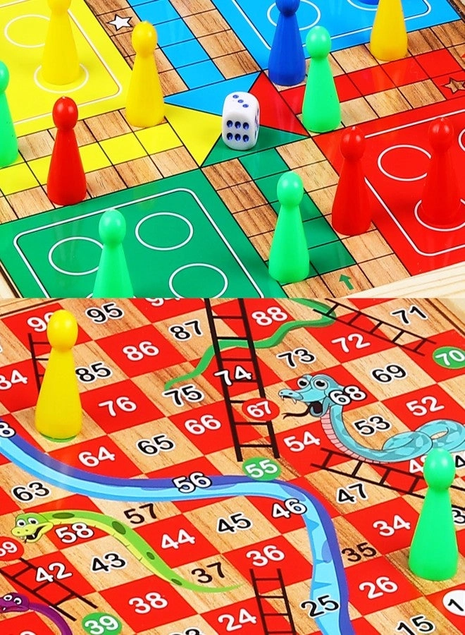 Ludo + Snakes & Ladders + Checkers + Chess + Tic Tac Toe