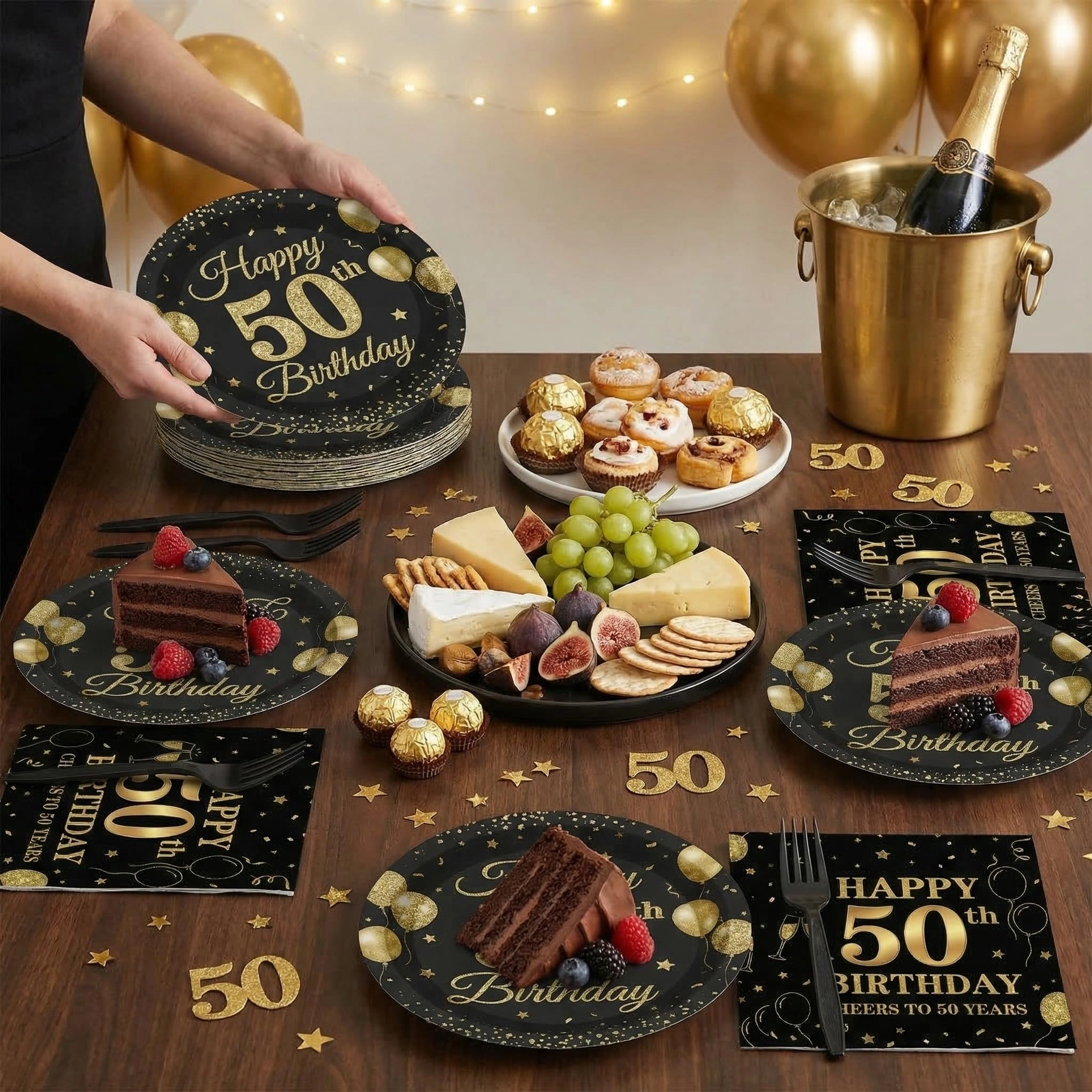 Happy Birthday Party Decorations Tableware Set - 96 Pcs
