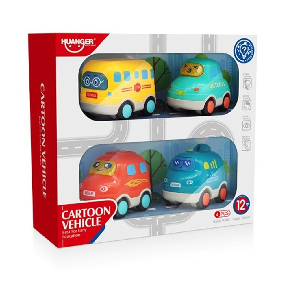 Interesting Sound And Light Cartoon Car - 1 pac