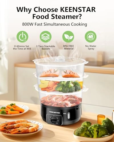 Electric Food Steamer - 13.7 Quarts