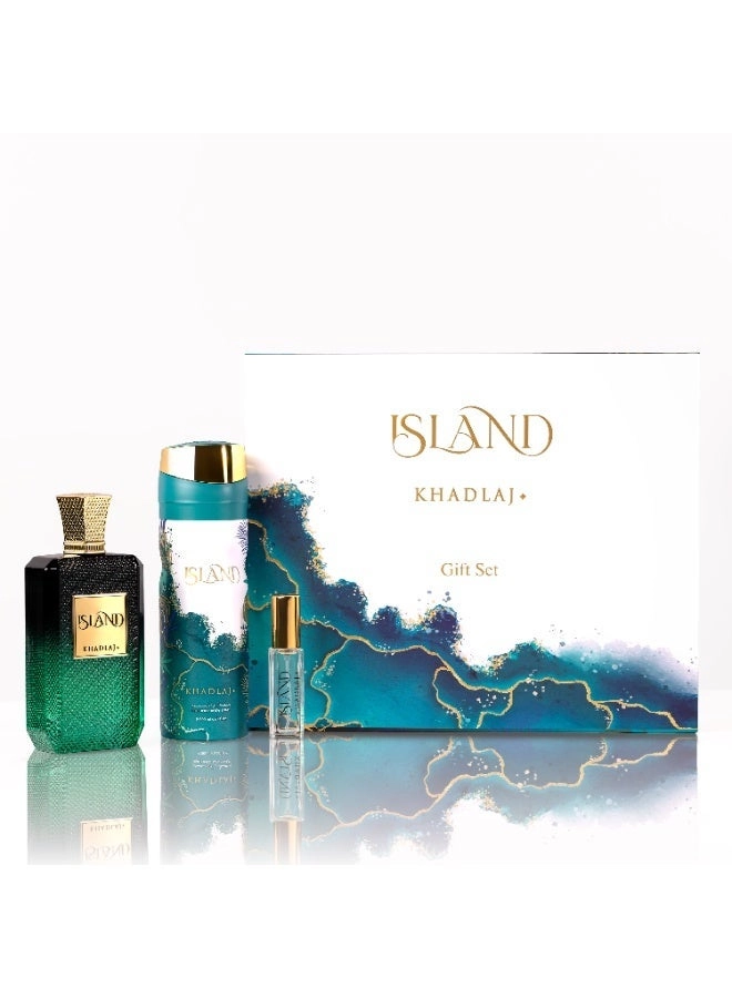 KHADLAJ PERFUMES Island Gift Set - EDP 3 PIECES