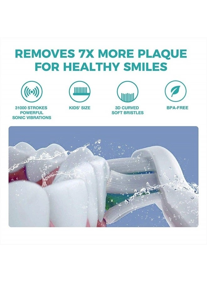 Sonic Rechargeable Kids Electric Toothbrush - 3 Modes 24000 Strokes IPX7 Waterproof