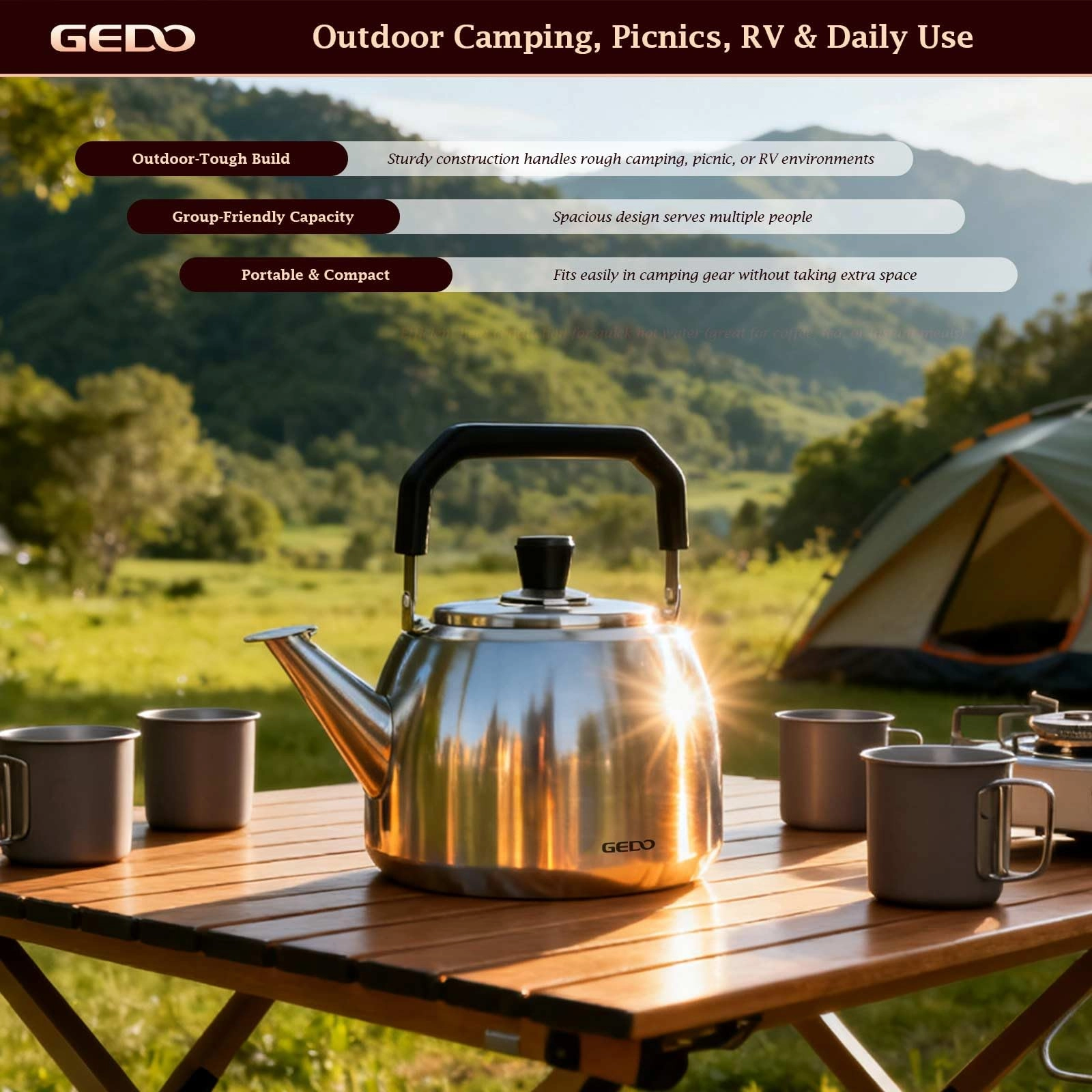 Stainless Steel Whistling Tea Kettle - 6 Liters
