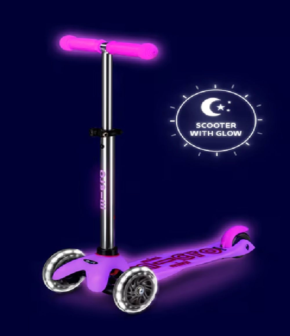Mini Deluxe 3-Wheel Kick Scooter – 120/85 mm LED