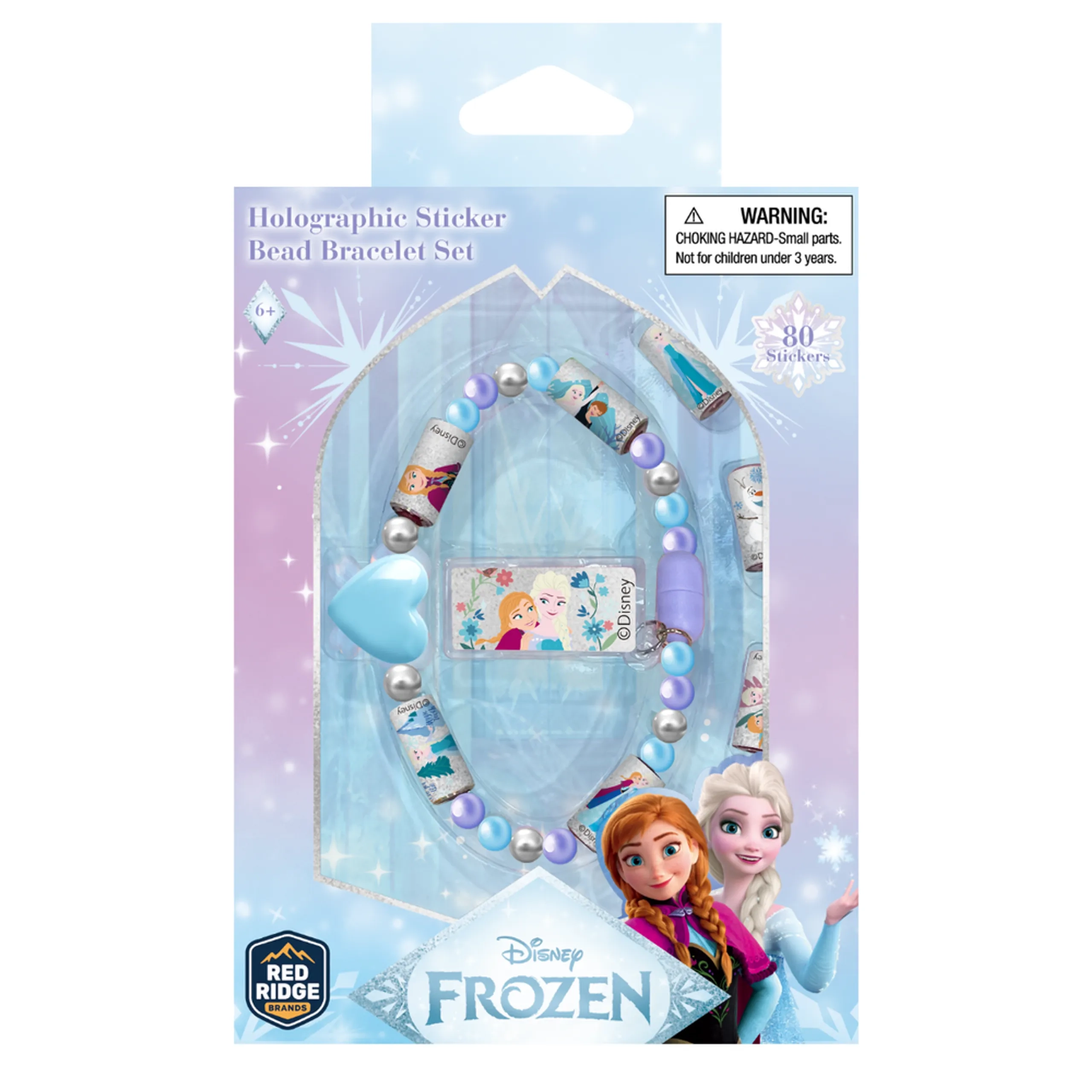 Disney Holographic Sticker Bead Bracelet Making Craft Set - 6+ years 80 pcs Frozen