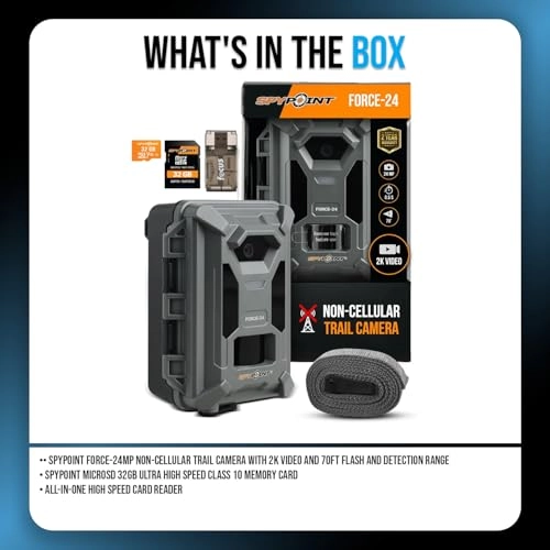 Force-24MP - 2K Video 70ft Detection Range + 32GB Memory Card + Card Reader