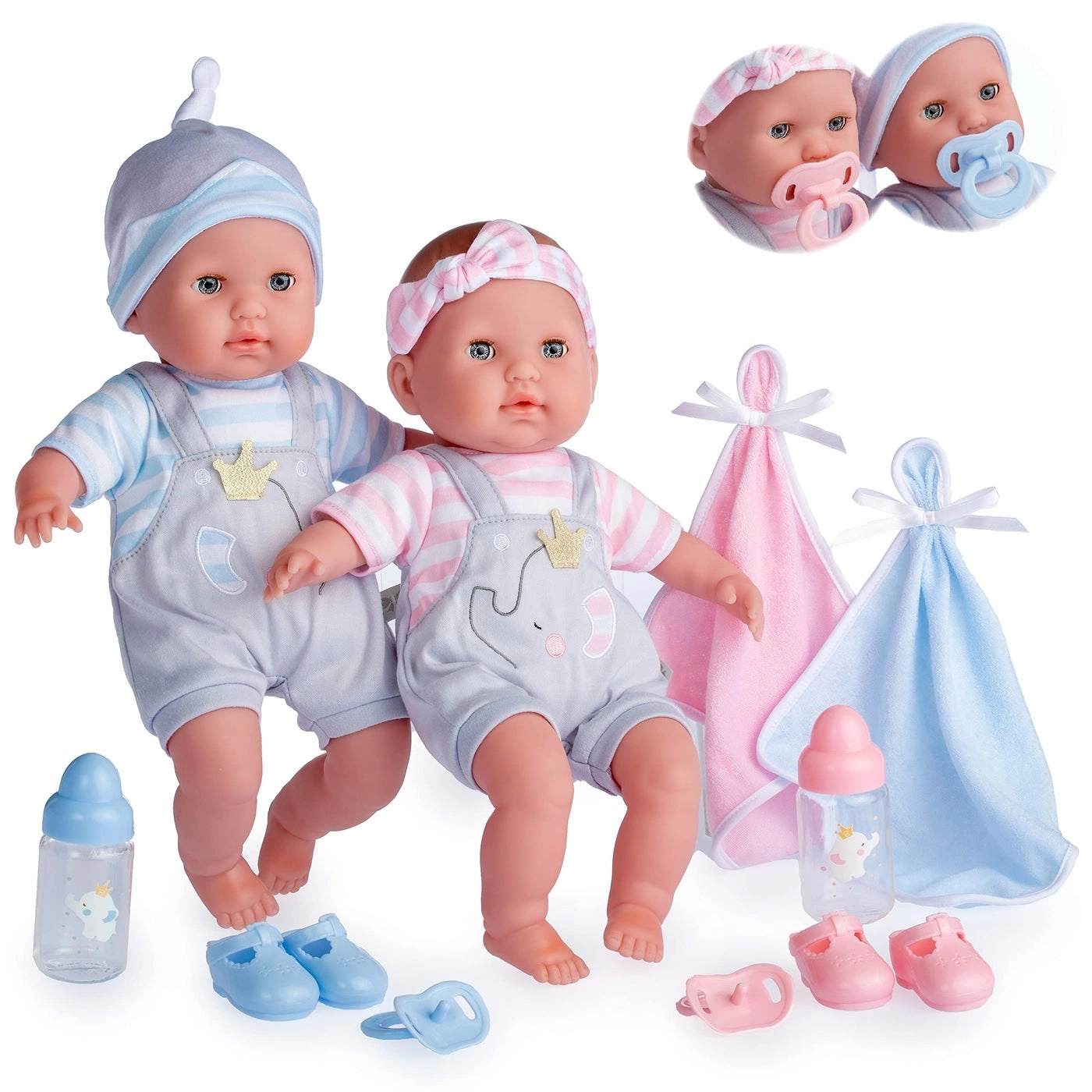 JC Toys 30050 TWINS - 15” Soft Body Open/Close Eyes Gift Set