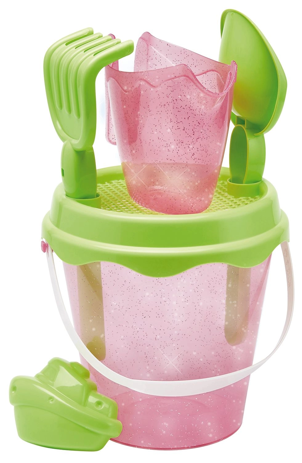Glitter Beach Toy Bucket - 17 cm 2 Pcs Accessory Set