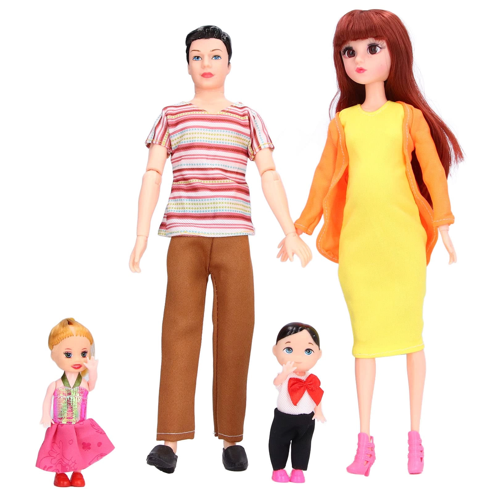 FUWE Pregnant Mother Doll Set - 5 Person Plastic Early Educational