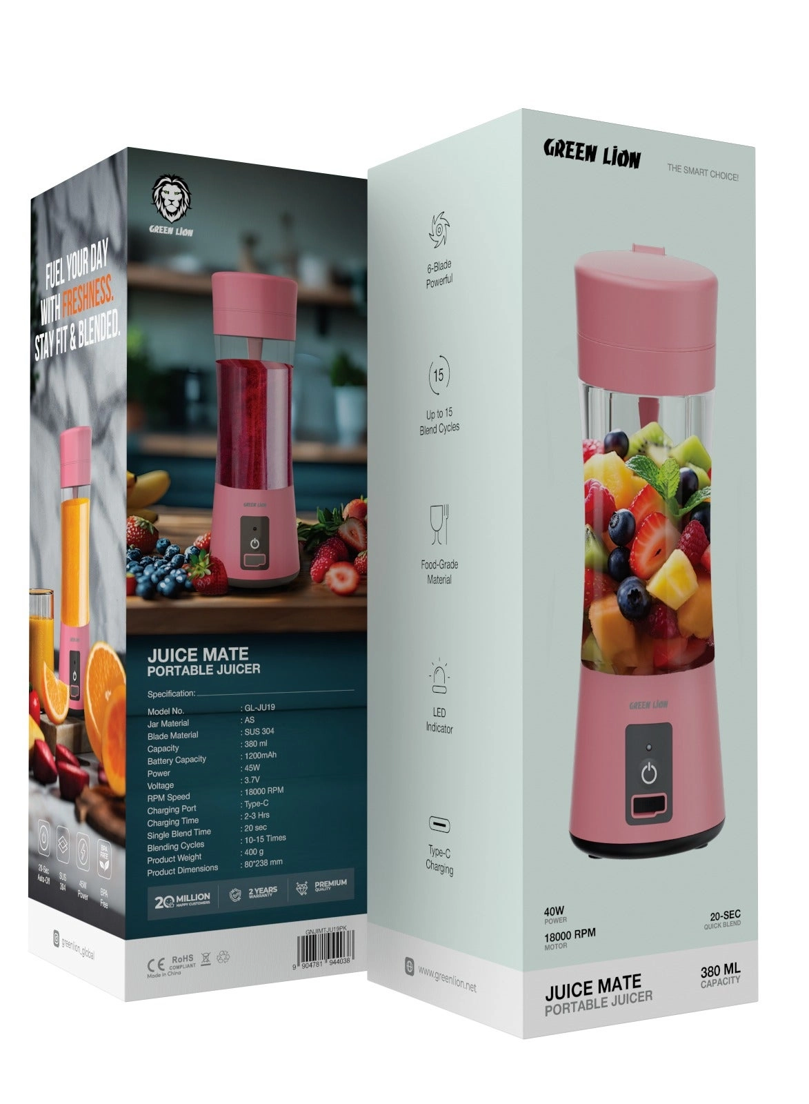 Juice Mate Portable Juicer - 45W 380ml