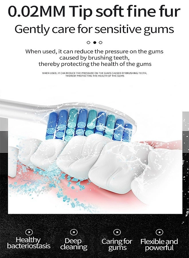 Electric Toothbrush - 10 Brush Heads Travel Case 6 Modes