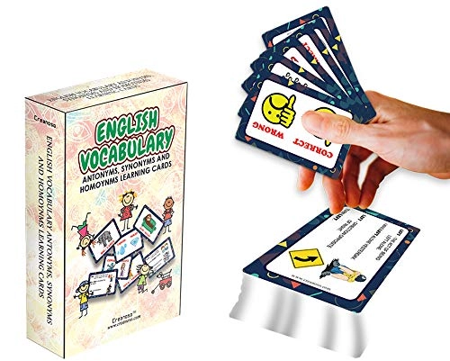 English Vocabulary Antonyms, Synonyms and Homonyms Learning Cards - Adult 54 pieces