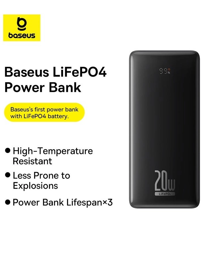 LifePO4 Digital Power Bank - 18400mAh 20W Fast charging