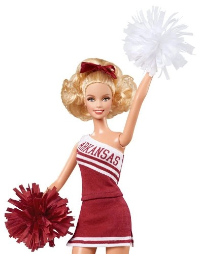 Barbie Collector University of Arkansas Doll - Cheerleader with pompoms