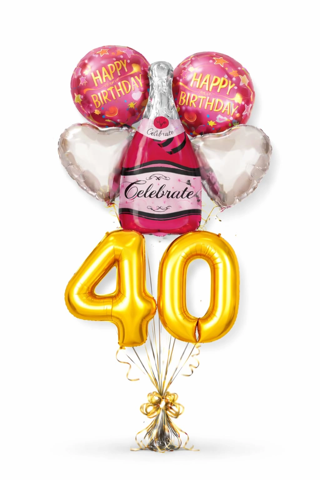 Number 40 Birthday Balloons Set - 6 Count Birthday