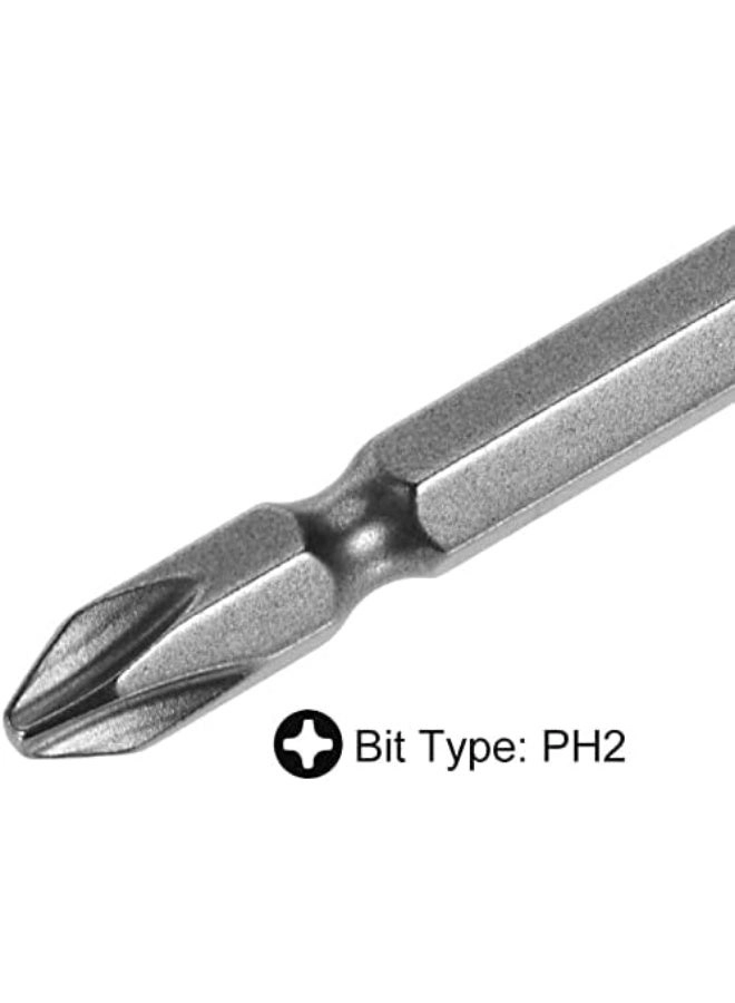 PH2 Double-Ended Screwdriver Bits - 10 Pcs 65mm