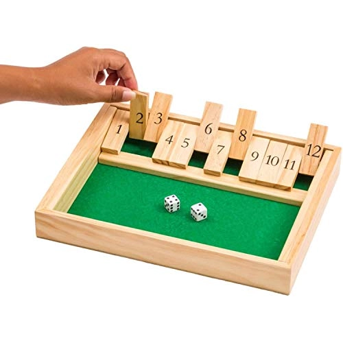 Shut The Box - 12 Spot Green Wood