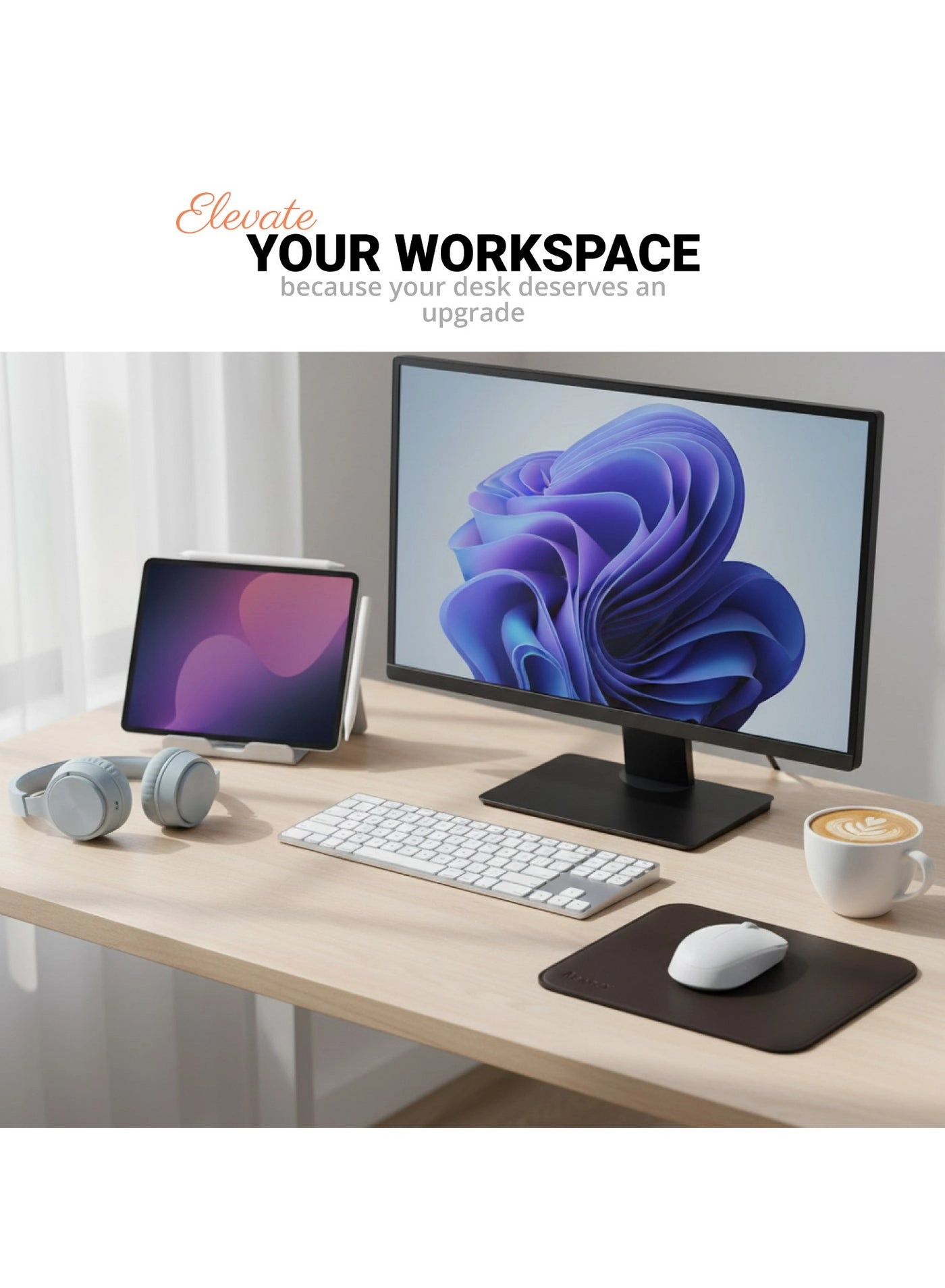 1032 Faux Leather Gaming Mouse Pad - 25x20 cm