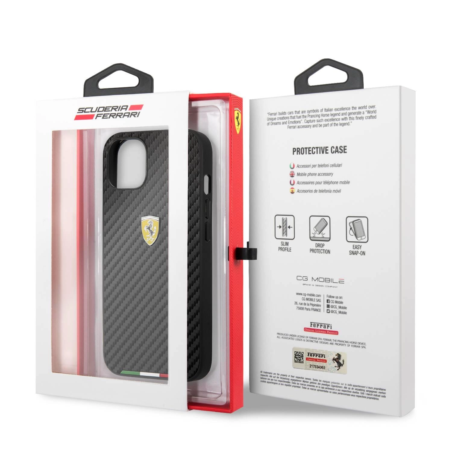 Ferrari FESAXHCP13MBK Case for iPhone 13 - Metal