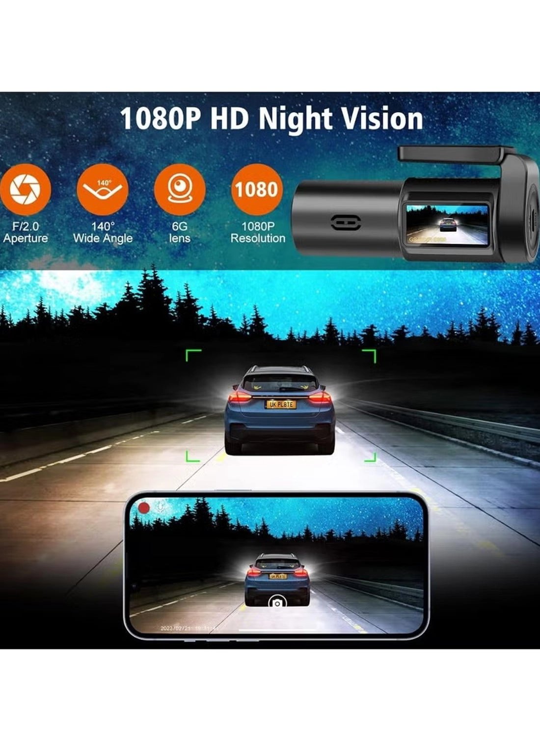 Dash Cam 1080 pixels