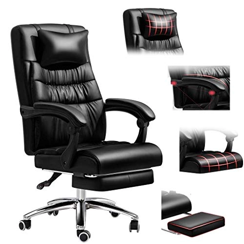Desk Chair - PU Leather Brown High Back