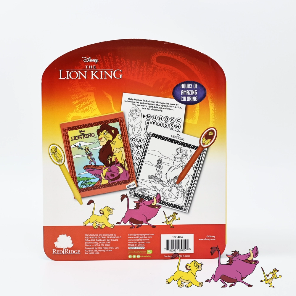 Lion King Coloring Set - 20-Page Coloring Pad 5 Shaped Character Crayons
