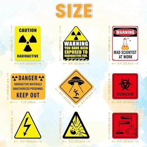 Science Signs - 9 PCS Birthday