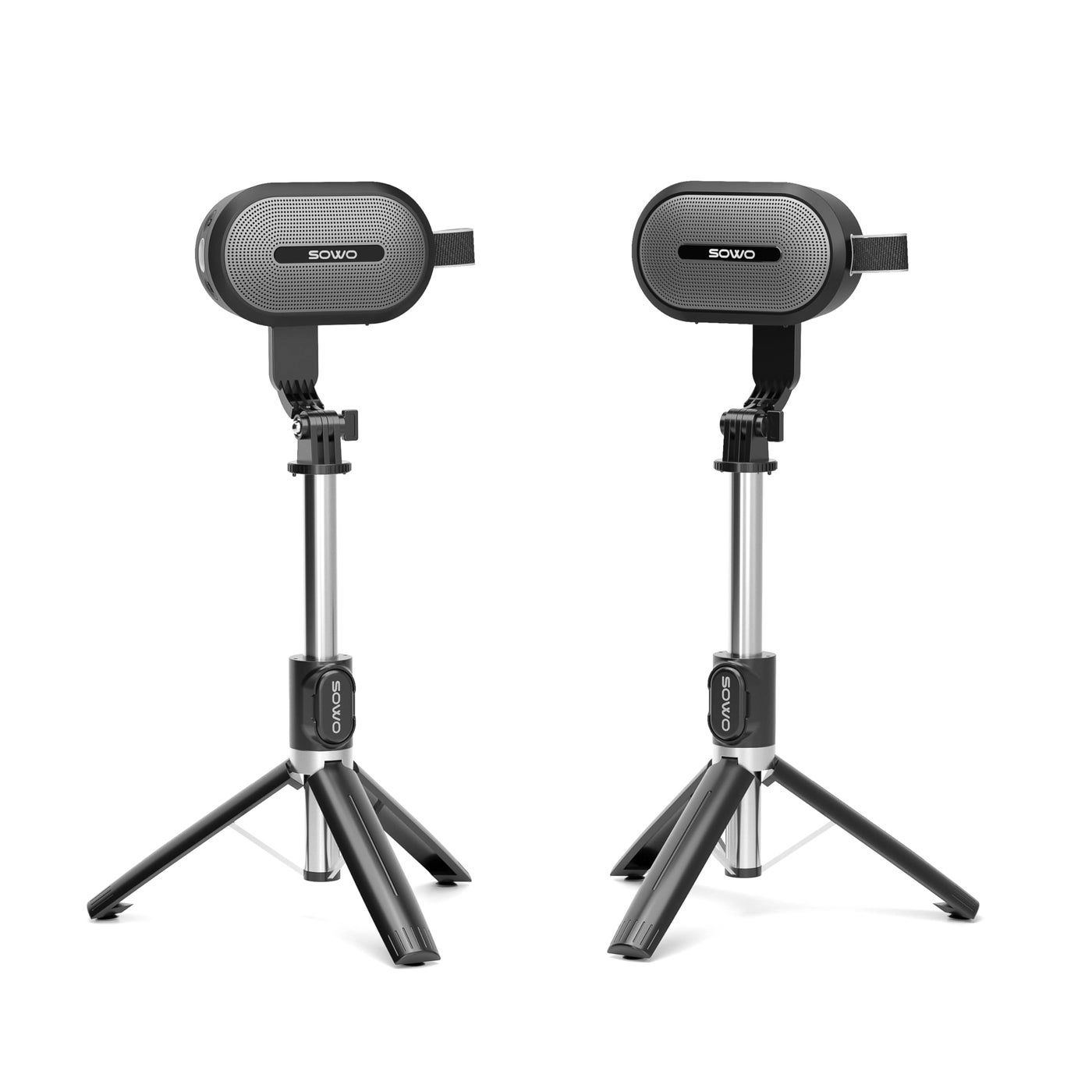 SOWO Wireless Dual Bluetooth - 2Pcs Adjustable Stands Portable Case