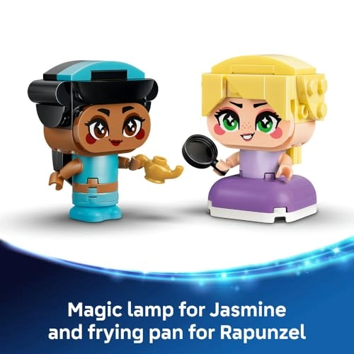 Disney Princess Mini Jasmine & Rapunzel Figures (43303) - 2 Mini Dolls Magic Lamp & Frying Pan