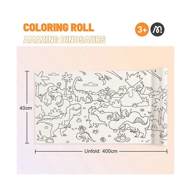 Self-Adhesive Dinosaur Coloring Roll - 3+ years