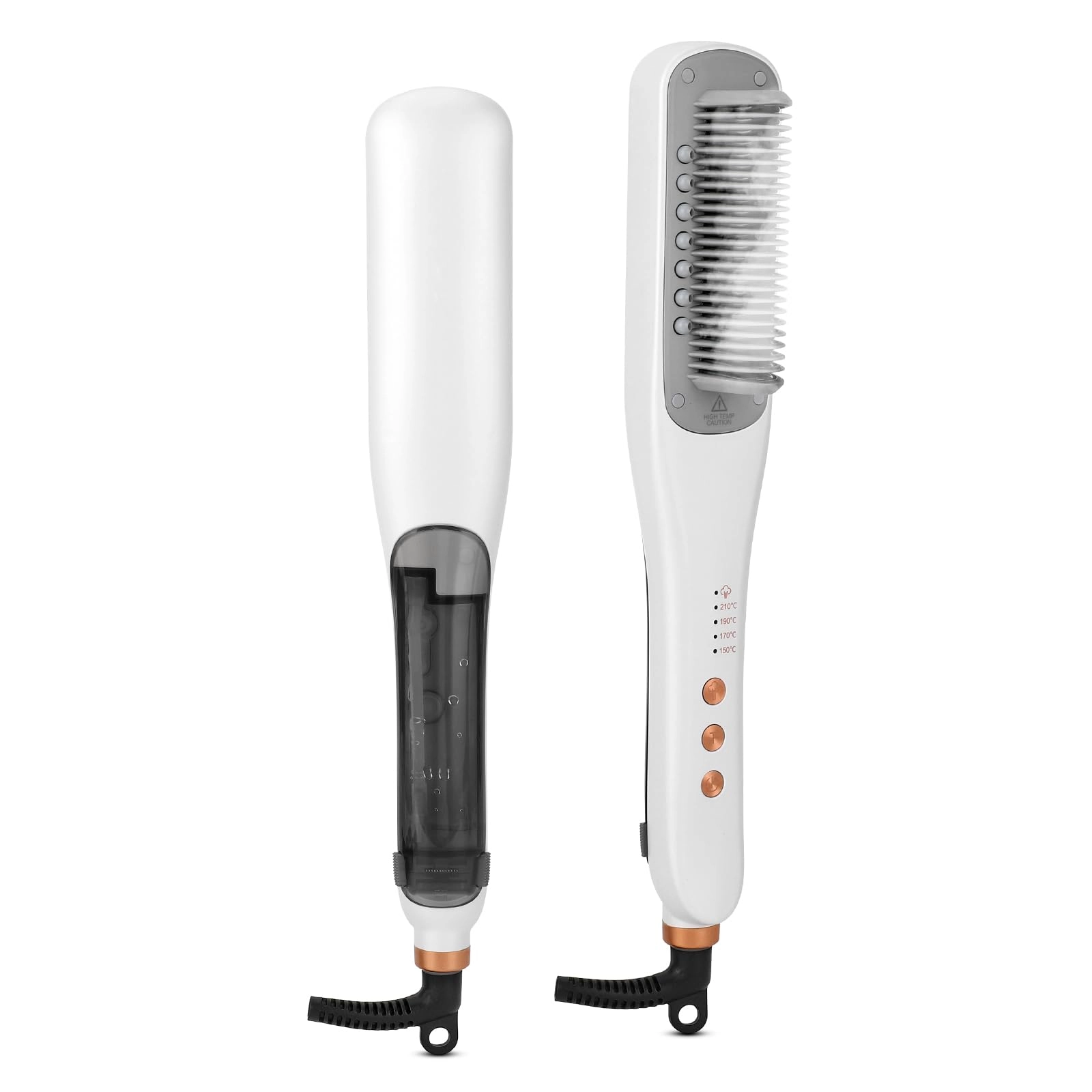 AraSyleon Steam Straightener Brush - 5 Settings 150-210℃ White