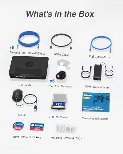 4K UHD Home Security Camera System - 6 cameras 8 channels