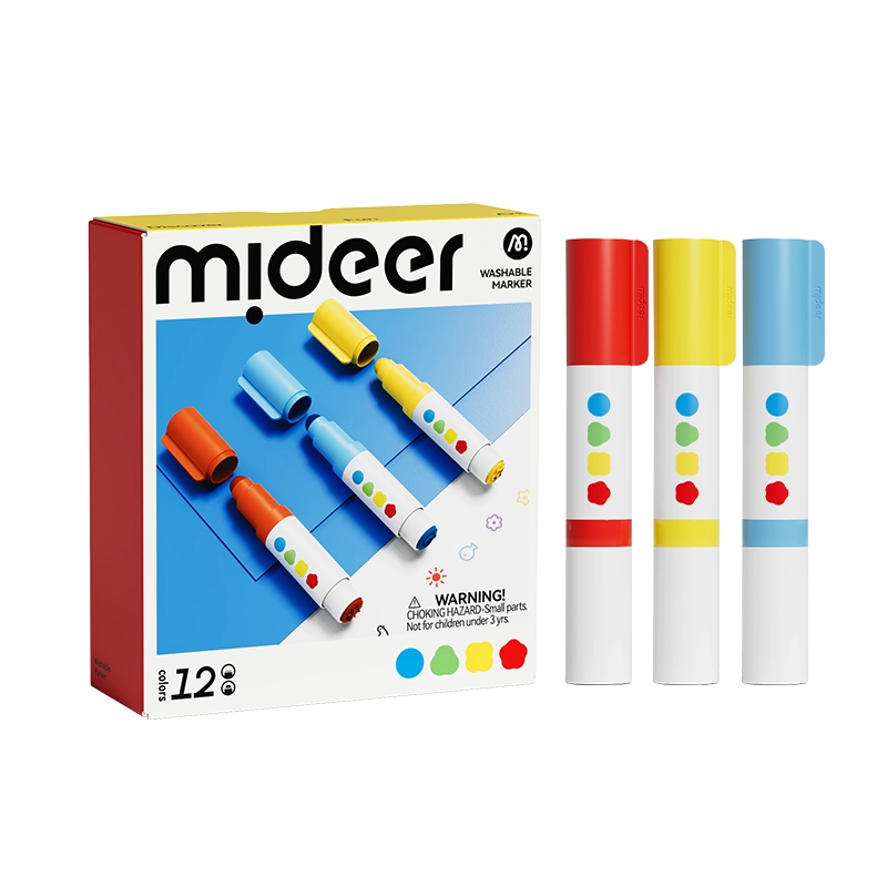 MIDEER Washable Markers - 12 Multi Colour
