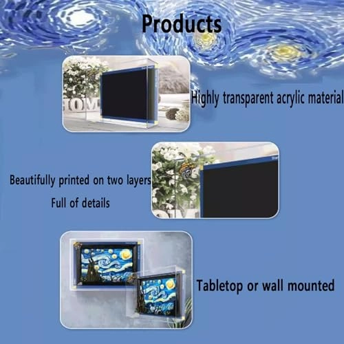 Acrylic Display Case for LEGO 21333 Starry Moon Night - 3mm thickness