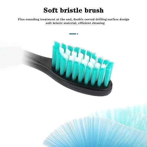 Sonic Electric Toothbrush - Soft Bristles 3 Modes 3 Replaceable Brush Heads