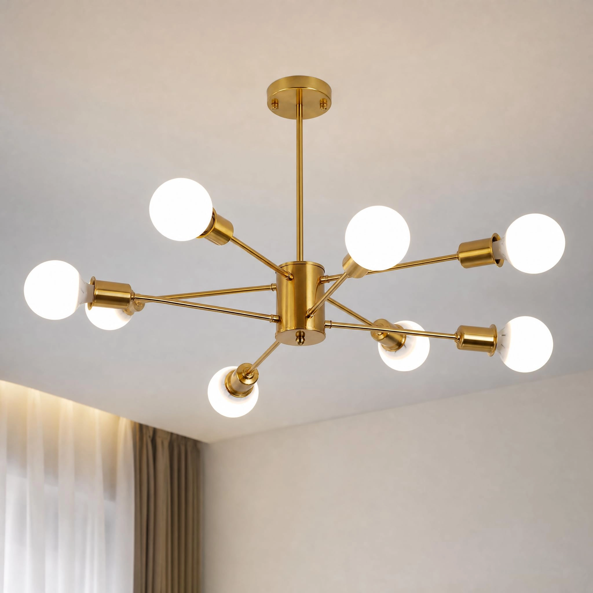 YATAI LIGHTING 8-Light Sputnik Pendant Chandelier - Dimmable