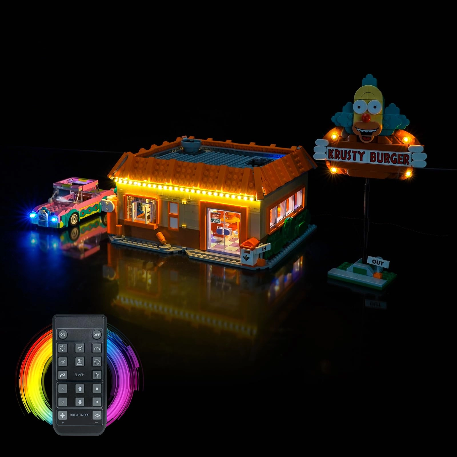 LocoLee Light kit Compatible with Lego 10352 The Simpsons: Krusty Burger - RC Version